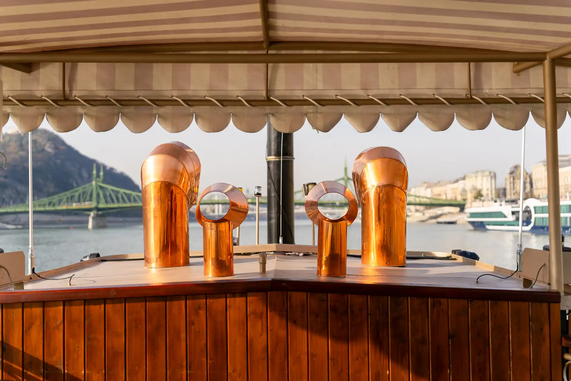 Historical detail on a historical style Danube boat